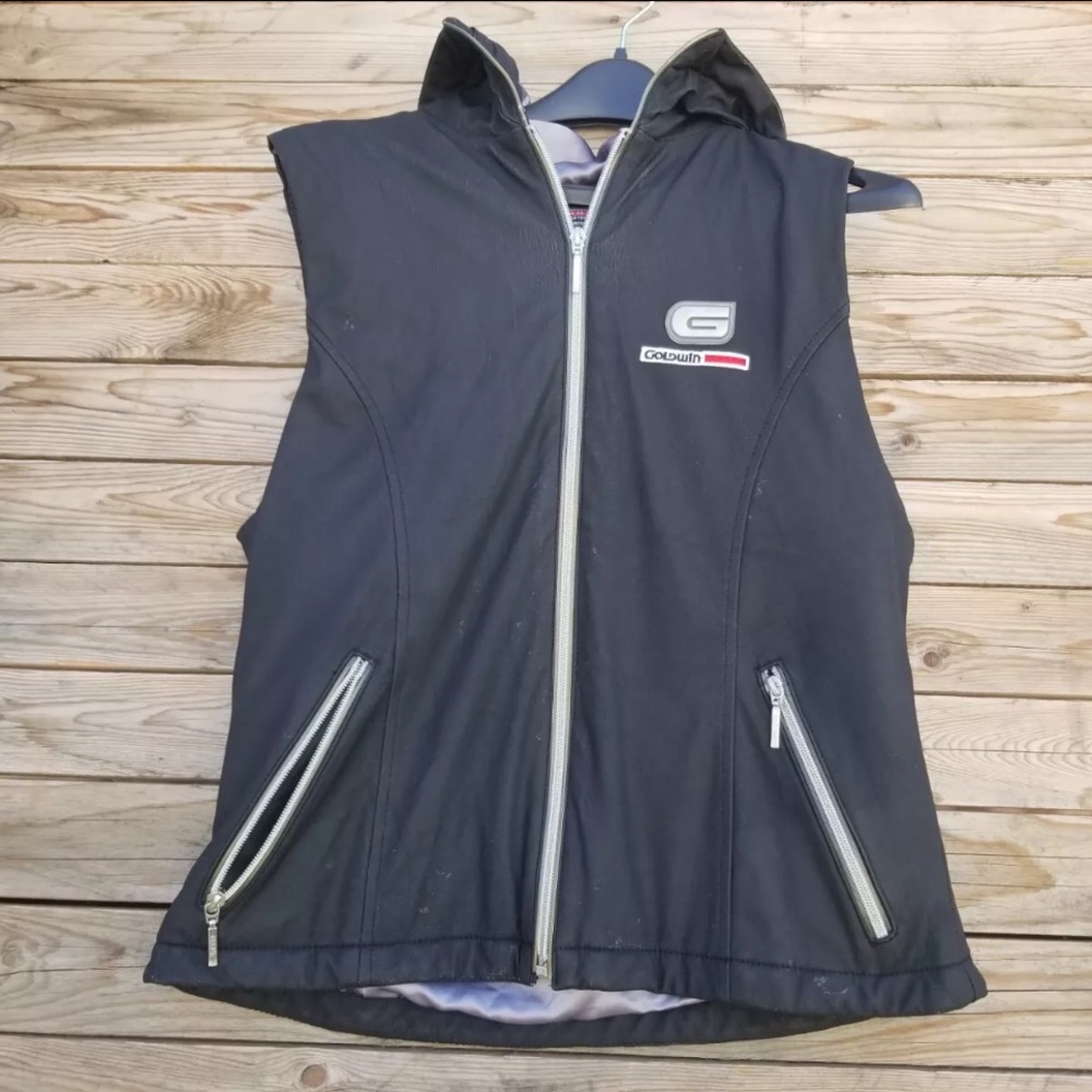 GOLDWIN Japan Technology Black Comfort Ski Snowboard Racing Vest Hoodie size L